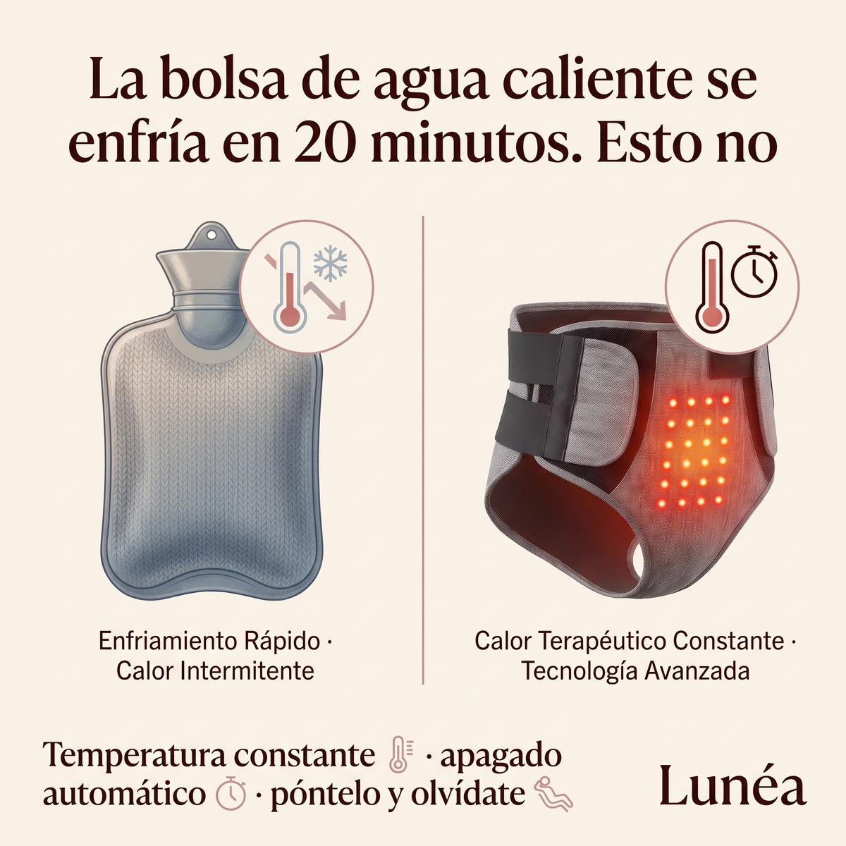 Faja térmica con terapia de luz roja