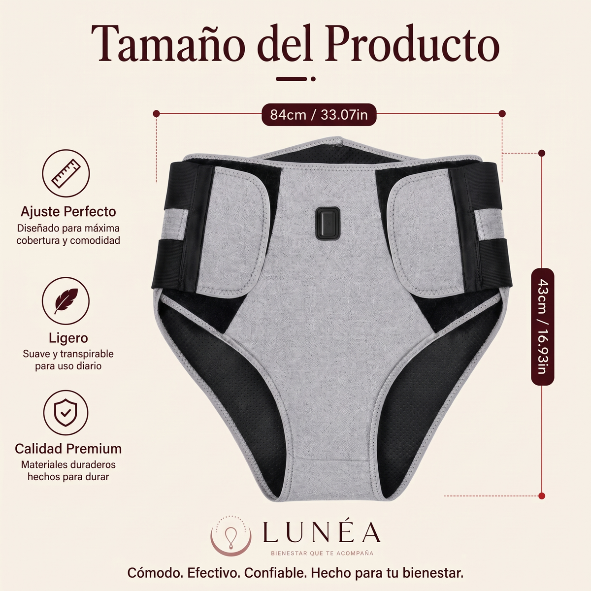 Faja térmica con terapia de luz roja